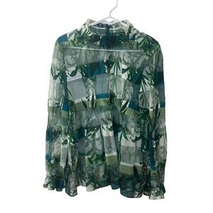 Akira Sheer Mock-neck Blouse Sz L